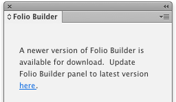Folio Builder panel update screen shot